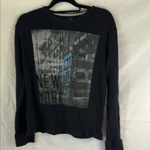 JF J.Ferrar Black Long Sleeve Tee with Graphic Design